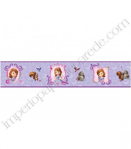 PÁG. 003 - Faixa Vinílica Decorativa Disney York II (Americano) - Princesa Sofia (Tons de Lilás/ Roxo/ Tons de Rosa)