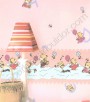 PÁG. 01 - Faixa Vinílica Decorativa Kawayi (Chinês) - Ursinhos (Rosa/ Colorido)