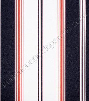 PÁG. 01 - Papel de Parede Vinílico Classic Stripes (Americano) - Listras (Azul Marinho/ Vermelho/ Branco)