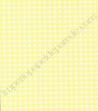 PÁG. 010 - Papel de Parede Vinílico Bistrô (Americano) - Quadradinhos (Amarelo/Branco) - Leve Brilho