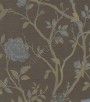 PÁG. 015 - Papel de Parede Vinílico Gioia (Italiano) - Floral (Marrom/ Azul/ Detalhes em Dourado)