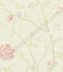 PÁG. 019 - Papel de Parede Vinílico Gioia (Italiano) - Floral (Bege Esverdeado/ Verde/ Lilás/ Rosa/ Tons Pastel/ Leve Brilho)