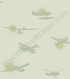 PÁG. 021 - Papel de Parede Vinílico Friends Forever (Americano) - Aviões e Helicópteros (Tons de Bege)