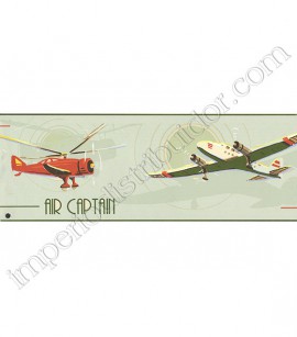 PÁG. 022 - Faixa Vinílica Decorativa Friends Forever (Americano) - Aviões e Helicópteros (Verde Escuro/ Bege/ Colorido)