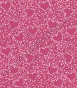 PÁG. 028 - Papel de Parede Vinílico Disney York (Americano) - Floral, Borboletas e Corações (Rosa Pink/ Branco)