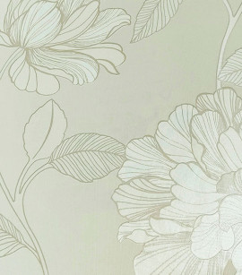 PÁG. 03 - Papel de Parede Vinílico Enchantment (Americano) - Floral (Creme/ Branco/ Bege/ Detalhes Perolados)
