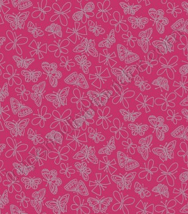 PÁG. 046 - Papel de Parede Vinílico Girl Power (Americano) - Borboletas (Pink/ Detalhes com Glitter)