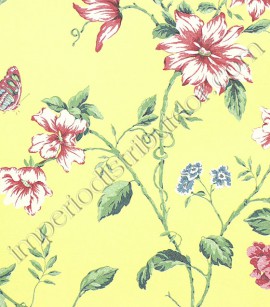 PÁG. 05 - Papel de Parede Vinílico English Florals (Inglês) - Floral (Amarelo/ Vermelho/ Leve Relevo)