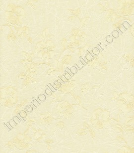 PÁG. 058 - Papel de Parede Vinílico Gioia (Italiano) - Floral Clean (Bege/ Leve Dourado)