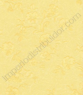PÁG. 060 - Papel de Parede Vinílico Gioia (Italiano) - Floral (Amarelo/ Leve Dourado)