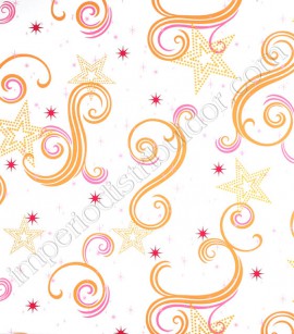 PÁG. 074 - Papel de Parede Vinílico Disney York (Americano) - Show Star (Branco/ Colorido/ Detalhes com Glitter)