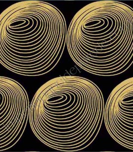 PÁG. 10 - Papel de Parede Vinílico Bling (Americano) - Desenhos Circulares (Ouro/ Preto)