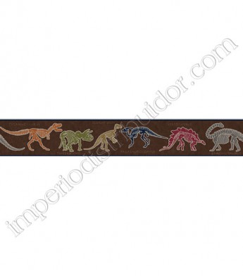 PÁG. 139 - Faixa Vinílica Decorativo Friends Forever (Americano) - Mundo dos Dinossauros (Marrom/ Colorido)