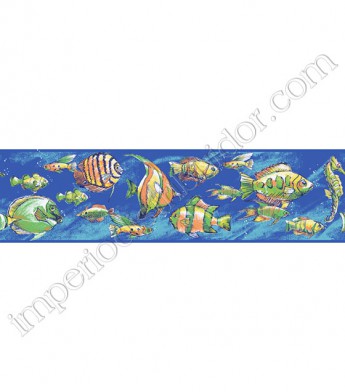 PÁG. 14 - Faixa Vinílica Candice Kids (Americano) - Fundo do Mar (Azul/ Colorido/ Detalhes com Brilho Glitter)
