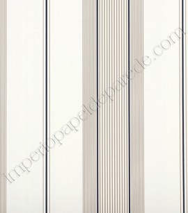 PÁG. 18 - Papel de Parede Vinílico Classic Stripes (Americano) - Listras (Marrom Claro/ Azul Marinho/ Off-White)