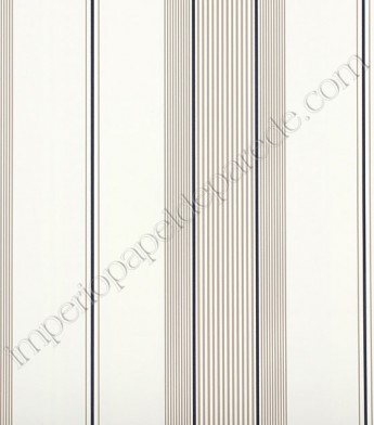 PÁG. 18 - Papel de Parede Vinílico Classic Stripes (Americano) - Listras (Marrom Claro/ Azul Marinho/ Off-White)