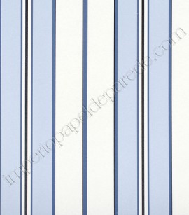 PÁG. 22 - Papel de Parede Vinílico Classic Stripes (Americano) - Listras (Tons de Azul/ Branco/ Preto)