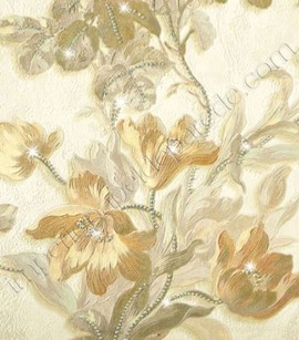 PÁG. 24 - Painel de Parede Vinílico Roberto Cavalli 2 (Italiano) - Floral Marcante (Detalhes com Aplicação de 2400 Cristais)