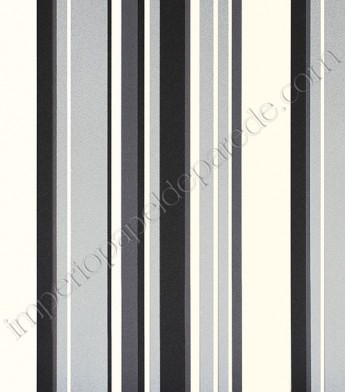 PÁG. 25 - Papel de Parede Vinílico Classic Stripes (Americano) - Listras (Preto/ Cinza Escuro/ Prata/ Gelo)