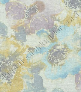 PÁG.25 - Papel de Parede Vinílico Suite (Italiano) - Floral (Amarelo/Lilás/Azul/Fundo Creme)