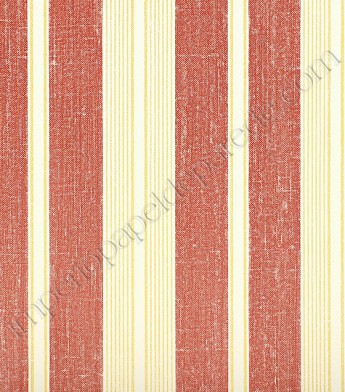 PÁG. 29 - Papel de Parede Vinílico Classic Stripes (Americano) - Listras com Imitação de Textura (Vermelho Tijolo/ Ocre/ Creme)