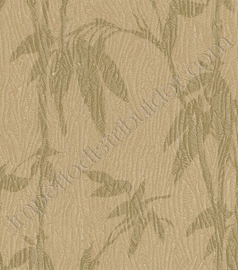PÁG. 30 - Papel de Parede Vinílico Linea N (Italiano) - Bambu com Folhas (Verde Musgo/ Bege/Leve Metalizado)