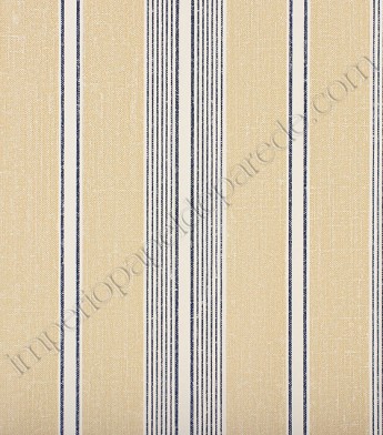 PÁG. 32 - Papel de Parede Vinílico Classic Stripes (Americano) - Listras com Imitação de Textura (Tons de Bege/ Azul Marinho)