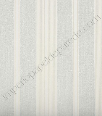 PÁG. 33 - Papel de Parede Vinílico Classic Stripes (Americano) - Listras com Imitação de Textura (Cinza Claro/ Tons de Bege Claro)
