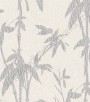 PÁG. 38/39 - Papel de Parede Vinílico Linea N (Italiano) - Bambu com Folhas (Off-White/ Cinza/ Leve Metalizado)