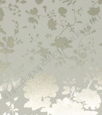 PÁG. 45 - Papel de Parede Vinílico Bright Wall (Americano) - Silhueta Floral (Cinza Claro/ Dourado)
