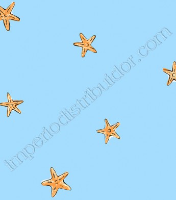 PÁG. 48 - Papel de Parede Vinílico Candice Kids (Americano) - Estrelas do Mar (Azul/ Amarelo)