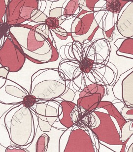 PÁG. 50 - Papel de Parede Vinílico Imagine 2 (Italiano) - Floral Moderno (Vermelho Cereja/ Vinho/ Bege Claro/ Off-White)