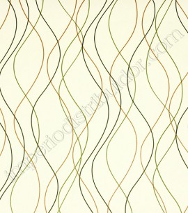 PÁG. 51 - Papel de Parede Vinílico Tropical Texture (Chinês) - Linhas (Tons de Verde/ Laranja/ Creme)