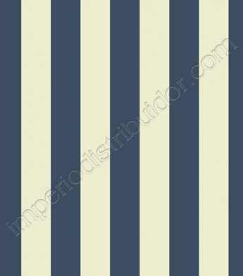 PÁG. 53 - Papel de Parede Vinílico Ashford Stripes (Americano) - Listras (Creme/ Azul Petróleo)