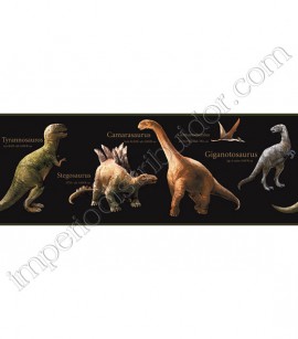PÁG. 62 - Faixa Vinílica Candice Kids (Americano) - Dinossauros (Preto/ Colorido)