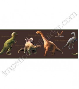 PÁG. 64 - Faixa Vinílica Candice Kids (Americano) - Dinossauros (Marrom/ Colorido)