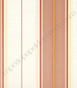 PÁG. 64 - Papel de Parede Vinílico Classic Stripes (Americano) - Listras (Vermelho/ Ocre/ Bege Claro)