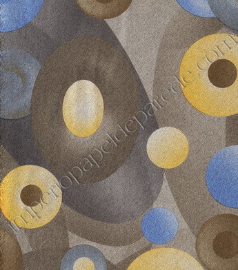 PÁG. 71 - Papel de Parede Vinílico Bling (Americano) - Desenhos Abstratos (Marrom/ Prata/ Azul/ Ouro)