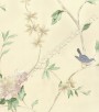 PÁG. 73 - Papel de Parede Vinílico Fragrant Roses (Chinês) - Flores e Pássaros (Rosa/ Tons de Bege Claro/ Verde/ Azul)