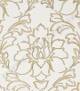 PÁG. 74 - Papel de Parede Vinílico Italiana Vera (Italiano) - Floral Estilizado (Dourado/ Branco/ Detalhes com Relevo/ Detalhes com Brilho)