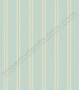 PÁG. 76 - Papel de Parede Vinílico Ashford Stripes (Americano) - Listras (Bege/ Marrom/ Tons de Azul)