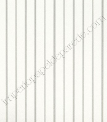 PÁG. 91 - Papel de Parede Vinílico Classic Stripes (Americano) - Listras (Cinza/ Creme/ Detalhes com Leve Brilho Perolado)