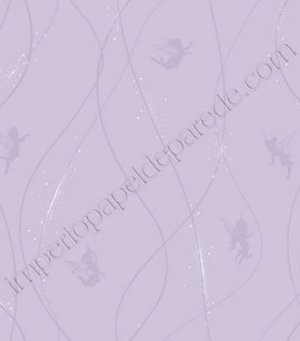 Papel de Parede Vinílico Disney York (Americano) - Fadinhas com Listras (Tons de Lilás/ Detalhes com Brilho) - PÁG. 050 DY1 / PÁG. 049 DY2