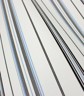 PÁG. 06 - Papel de Parede Vinílico Classic Stripes (Americano) - Listras Finas (Tons de Azul/ Branco)