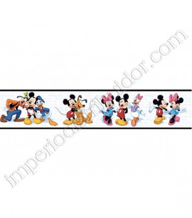 PÁG. 099 - Faixa Vinílica Disney York (Americano) - Turma do Mickey (Branco/ Preto/ Azul)