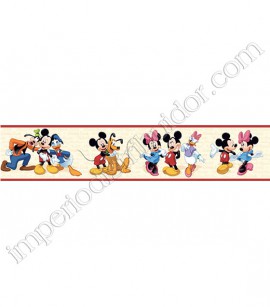 PÁG. 103 - Faixa Vinílica Disney York (Americano) - Turma do Mickey (Creme/ Vermelho)