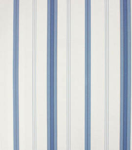 PÁG. 12 - Papel de Parede Vinílico Classic Stripes (Americano) - Listras (Tons de Azul/ Cor Crú/ Detalhes com Leve Brilho Perolado)