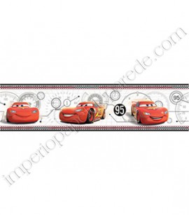 PÁG. 180 - Faixa Vinílica Decorativa Disney York II (Americano) - Carros (Branco/ Vermelho/ Preto/ Cinza)