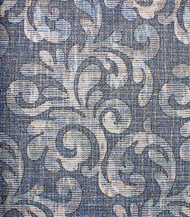 PÁG. 24 - Papel de Parede Vinílico New Naturae (Italiano) - Arabesco (Azul Jeans/ Champagne/ Detalhes com Trama de Tecido/ Detalhes com Leve Brilho)