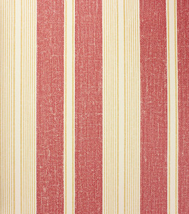 PÁG. 29 - Papel de Parede Vinílico Classic Stripes (Americano) - Listras com Imitação de Textura (Vermelho Tijolo/ Ocre/ Creme)